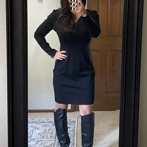 LBD from Banana Republic with faux leather trim